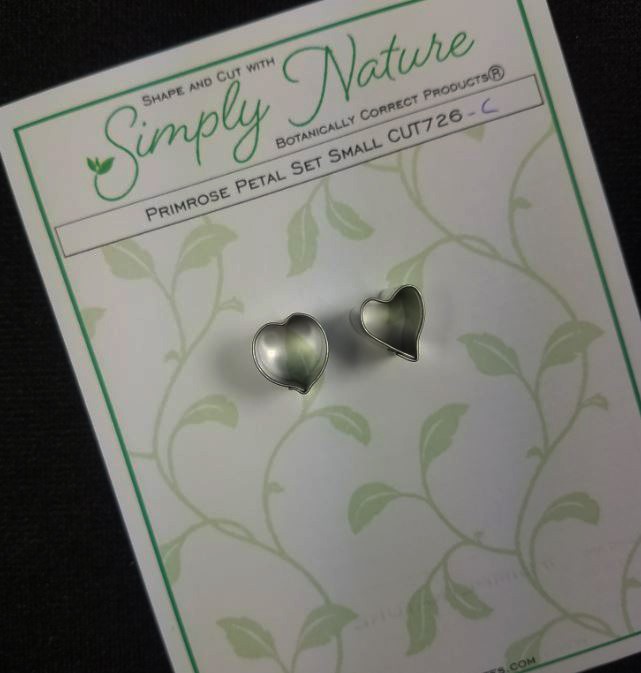 Primrose Petal Cutter Set Small by Simply Nature Botanically Correct Products®, was designed by Jason Dontz and Jennifer Dontz of Sugar Delites, and creates the most realistic primrose petal interpretations possible. The primrose petal cutters each measure 1/2" x 1/2" and 1/2" x 3/8". This cutter is designed to be paired with the Simply Nature Botanically Correct Primrose Petal Veiner Set Small (VEI207). When paired together, Simply Nature brand cutters and veiners will create a detailed botanically correct replication of nature. 